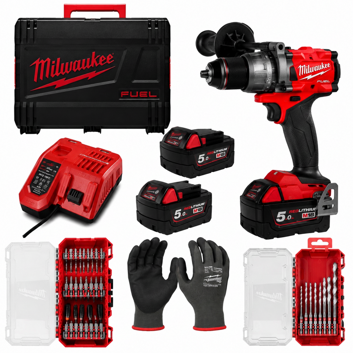 MILWAUKEE M18 ONEPD3-502X – Sada PRO s bity a vrtáky